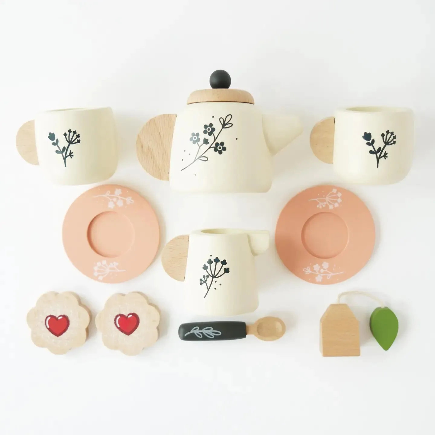 Eco-Friendly Wooden Tea Set & Tray