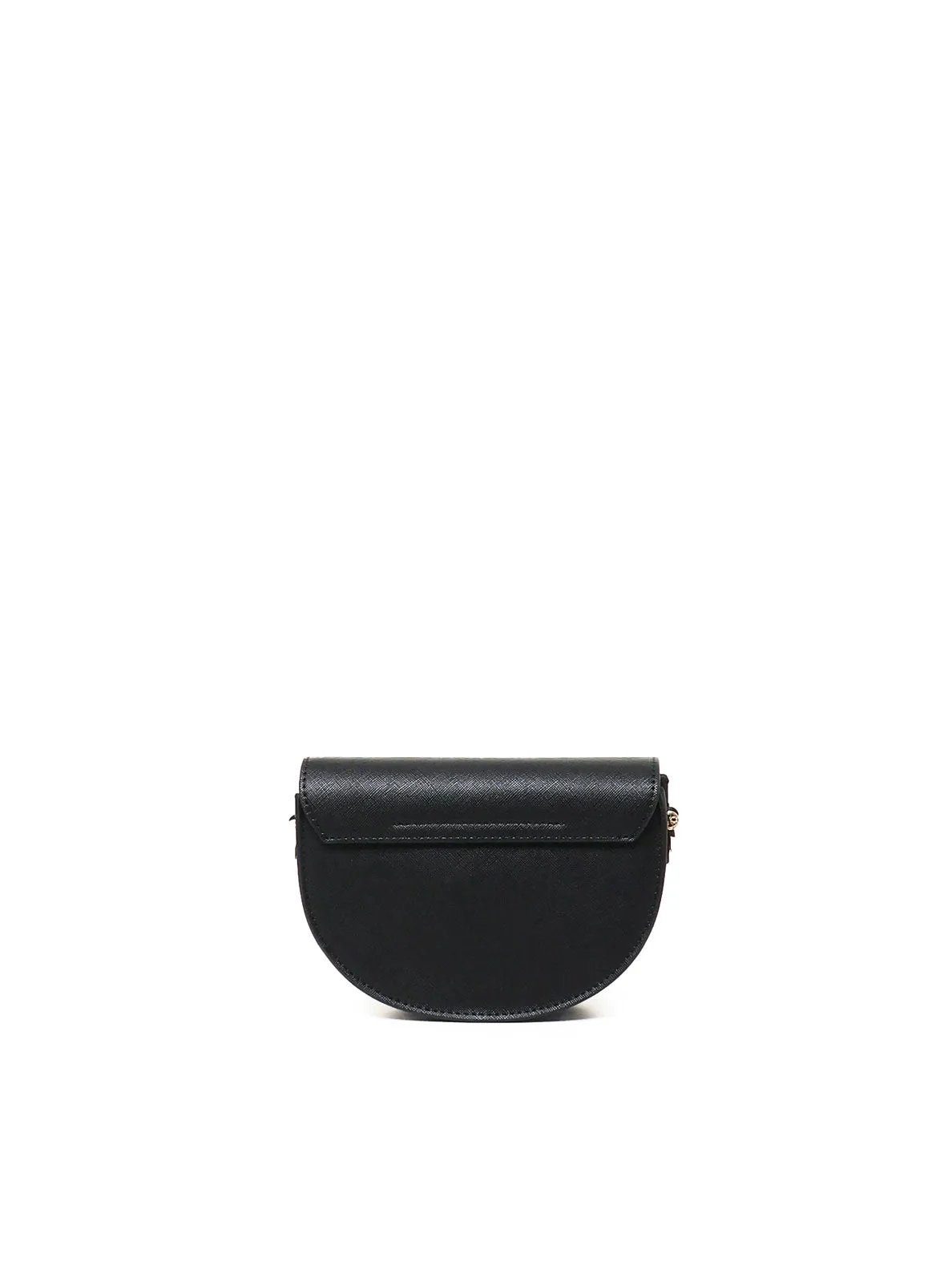 Ecoleather Black Flap Bag with Strap