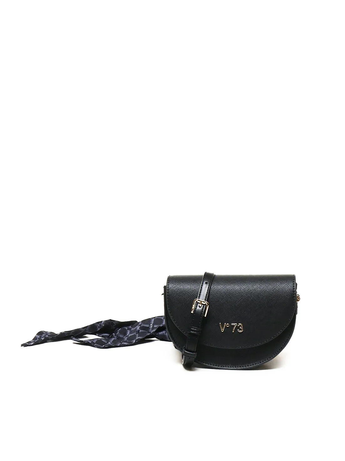 Ecoleather Black Flap Bag with Strap