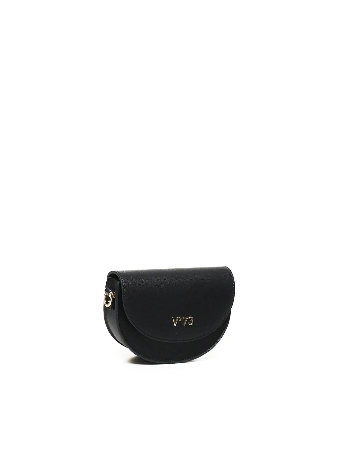 Ecoleather Black Flap Bag with Strap