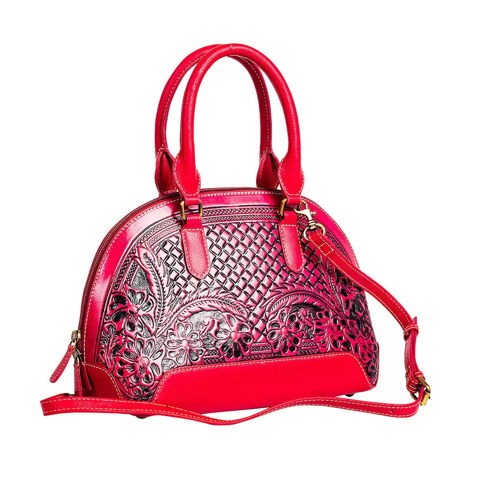 Emmylou Pass Hand-Tooled Bag in Salmon