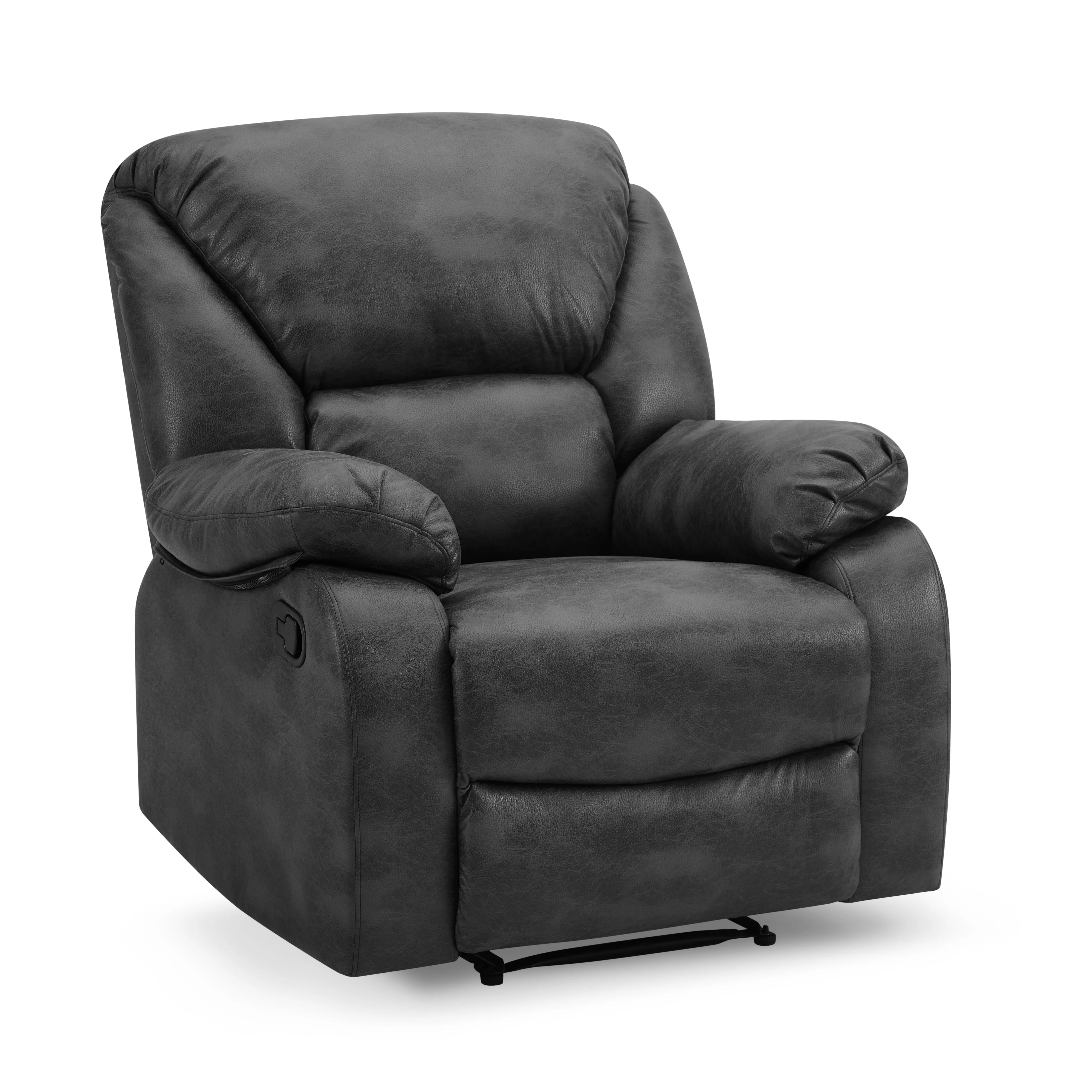 Enoch Recliner Armchair Sofa Suite, Black Faux Leather