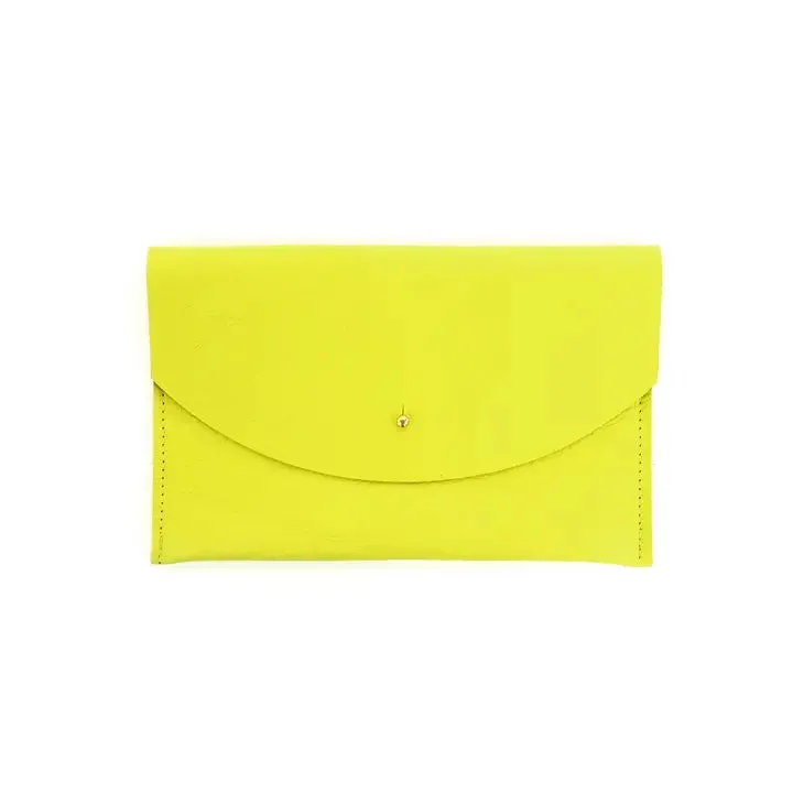 Envelope Pouch - Chartreuse Leather