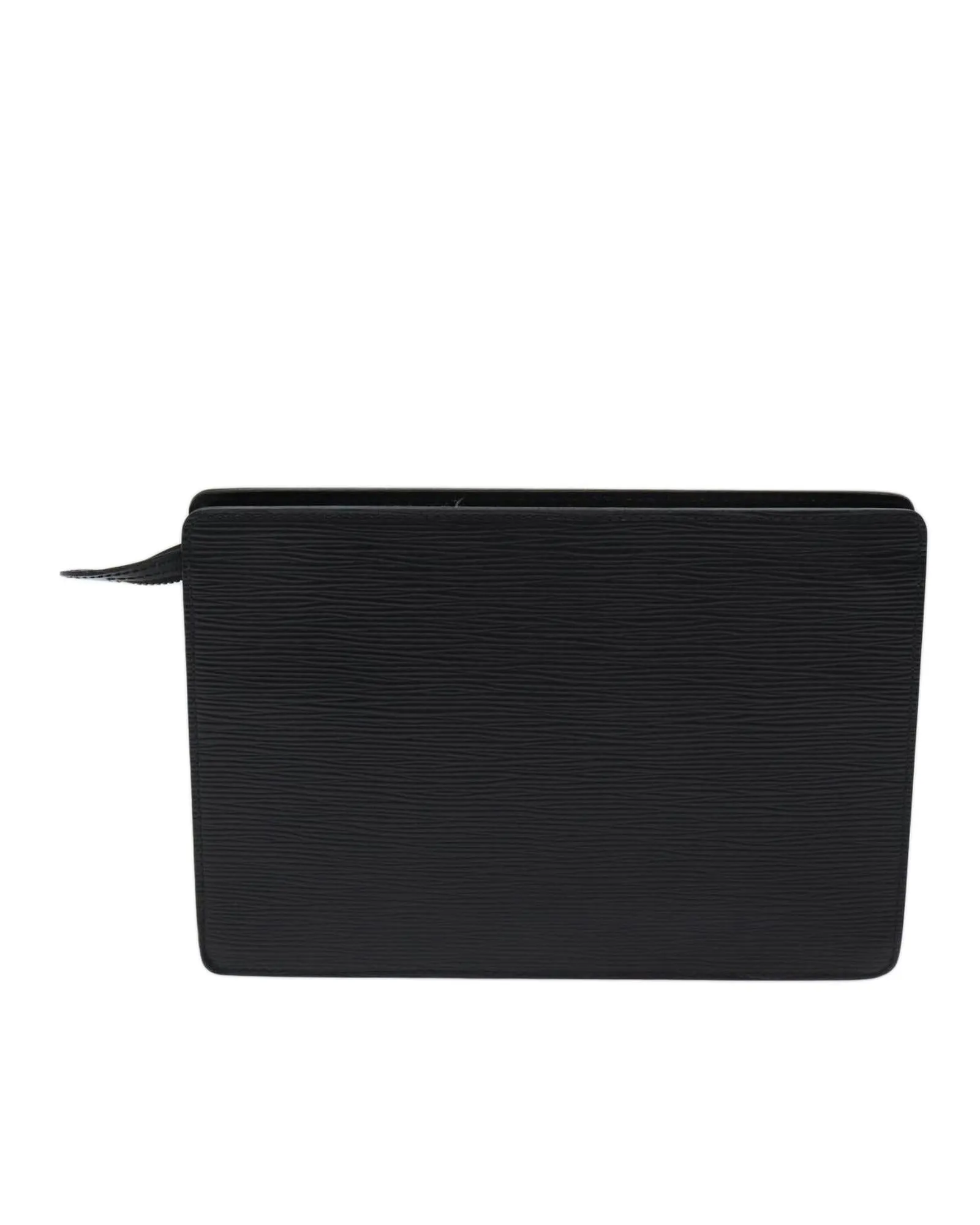 Epi Leather Clutch Bag with Metal Fittings and Inner Pocket