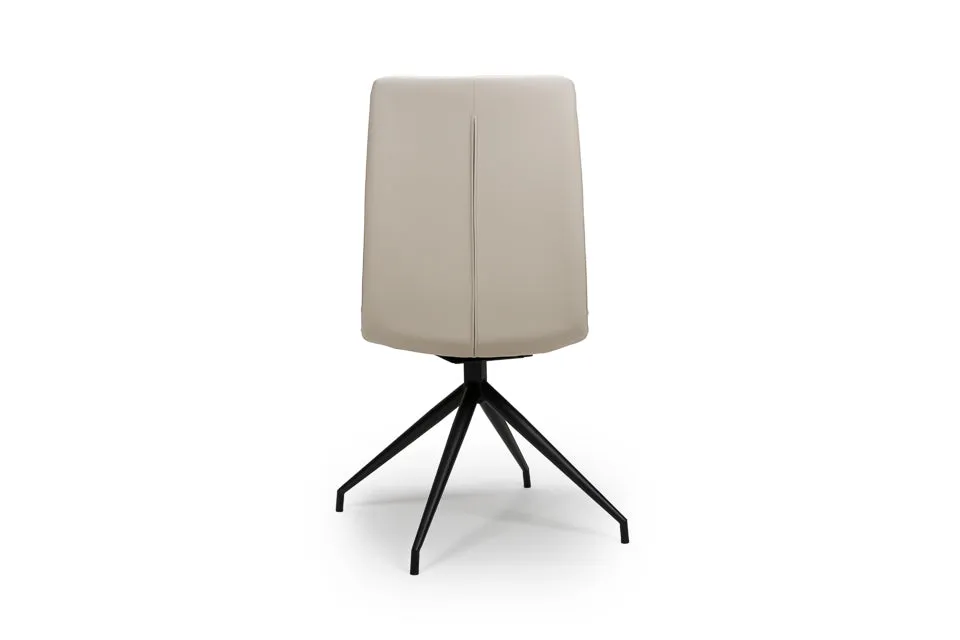 Eske - Taupe Faux Leather And Metal Dining Chair