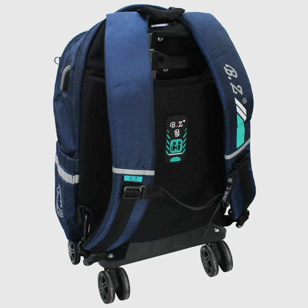 Faded Navy 18 Inches Trolley Backpack   Pencil Case