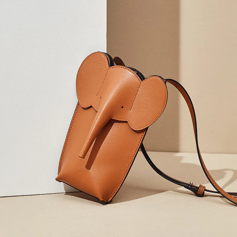 Fashion Elephant Shape Mini Leather Cellphone Bag 873