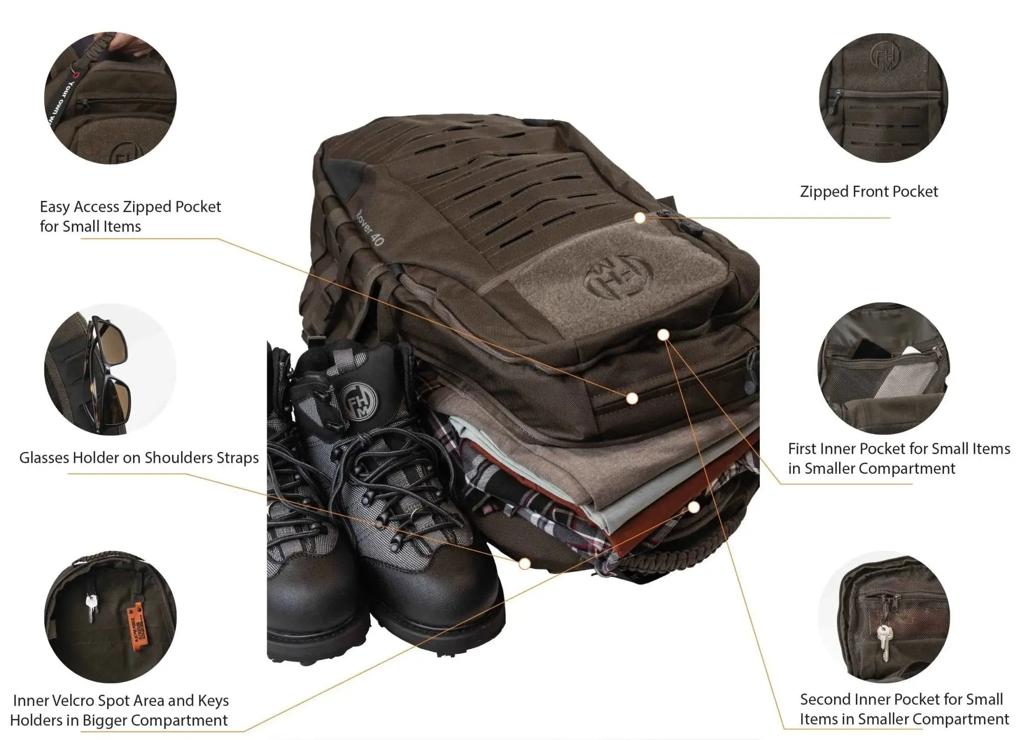 FHM Rover 40 backpack brown