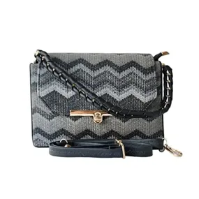 finery casual sling bag with adjustable strip (black)