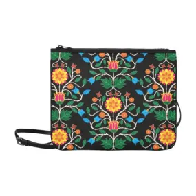 Floral Beadwork Four Clans Slim Clutch Bag