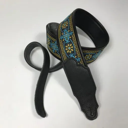 Franklin 2.5" Retro Folk Deluxe Guitar Strap - Turquoise