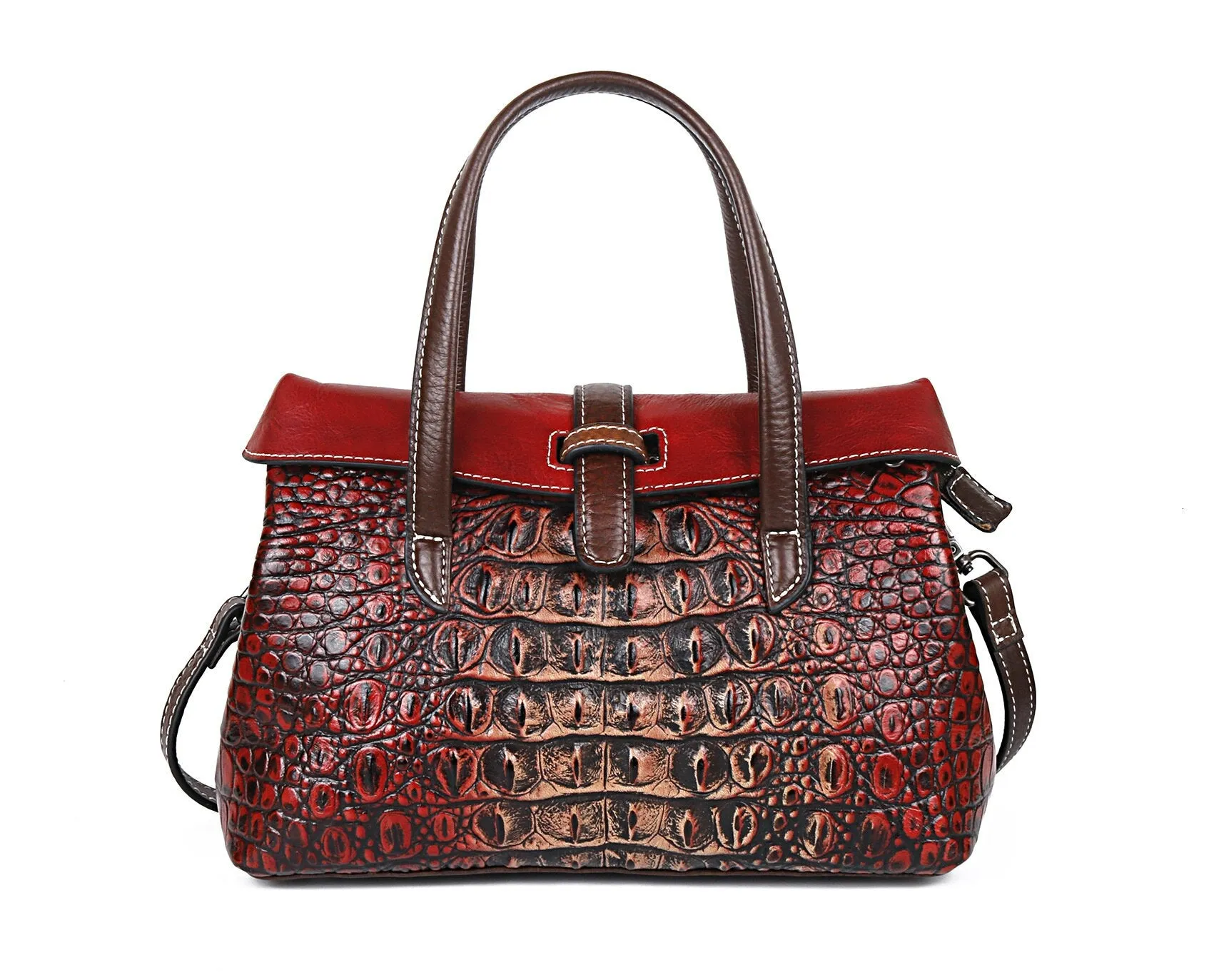 Genuine Leather Shoulder Bag Luxury Alligator Handbag