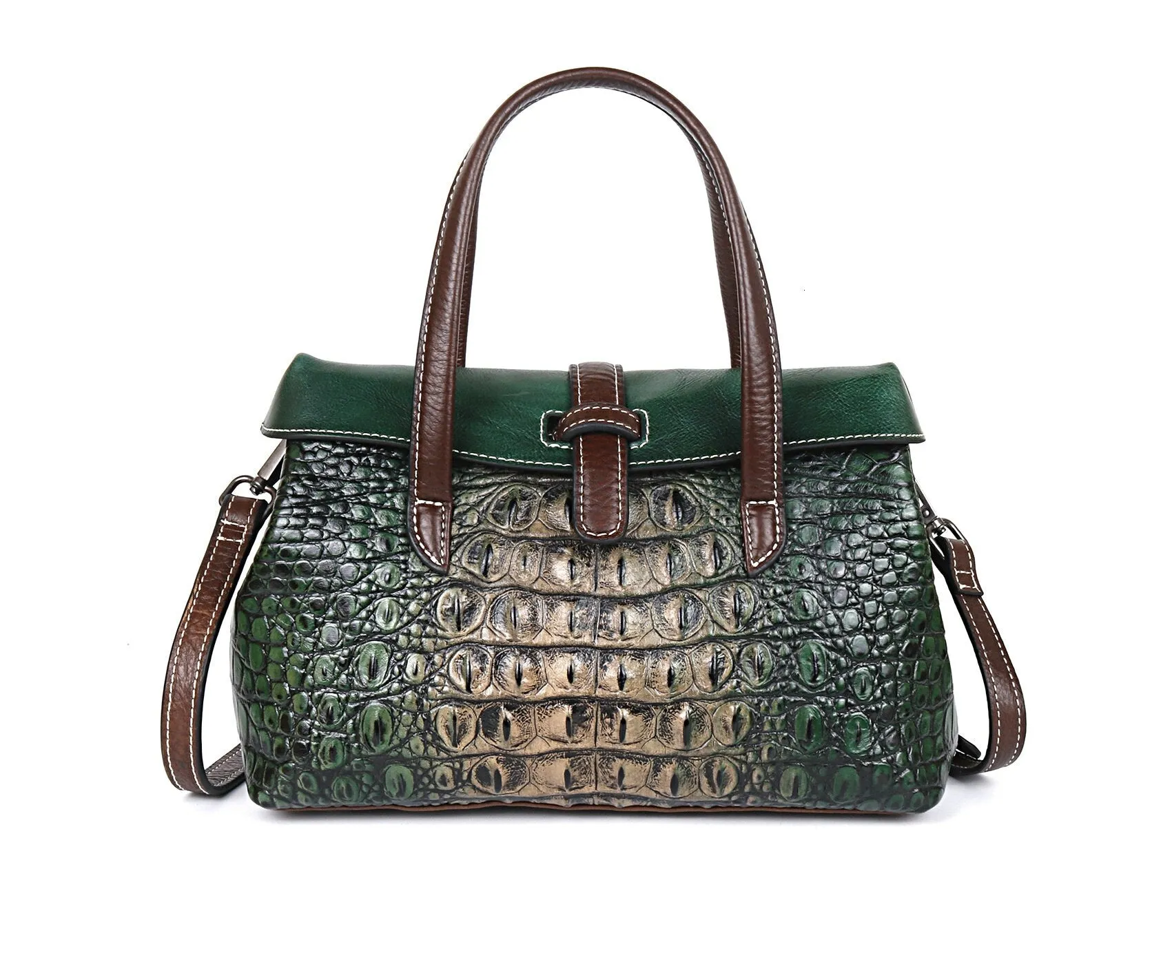 Genuine Leather Shoulder Bag Luxury Alligator Handbag