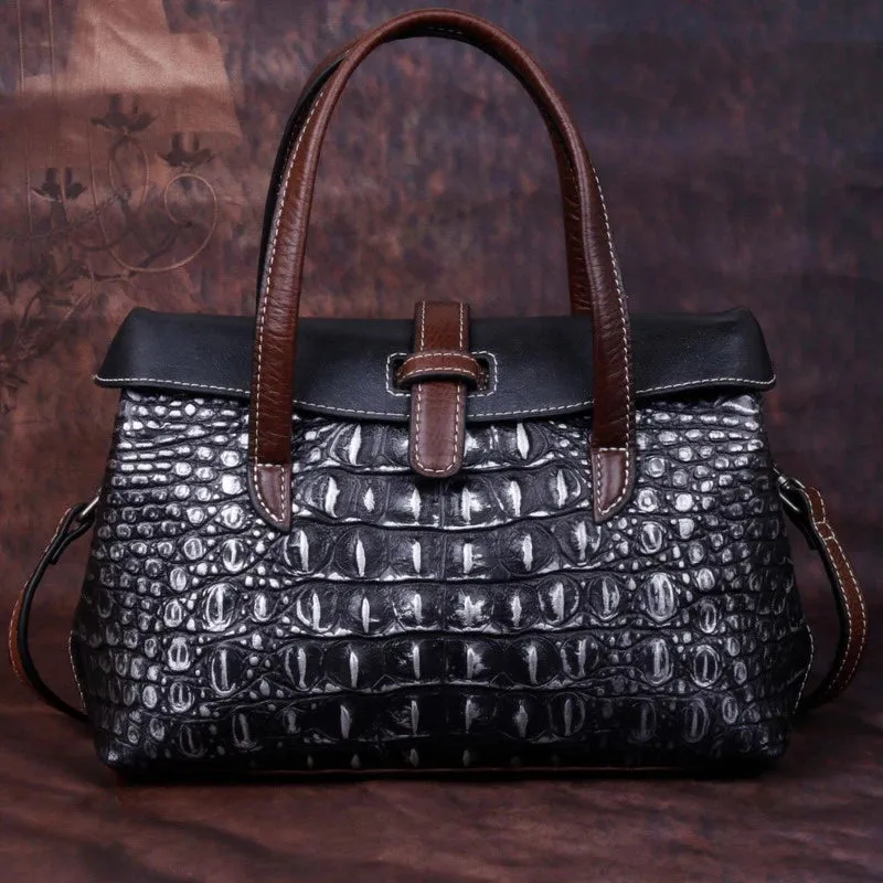 Genuine Leather Shoulder Bag Luxury Alligator Handbag