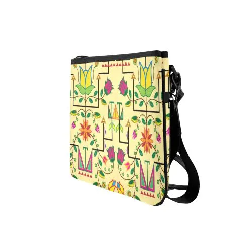 Geometric Floral Summer-Vanilla Slim Clutch Bag