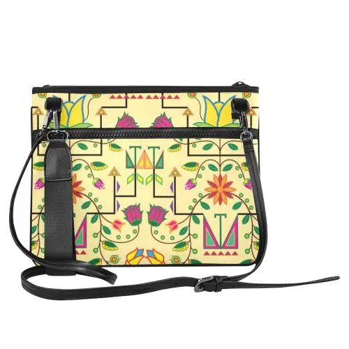 Geometric Floral Summer-Vanilla Slim Clutch Bag