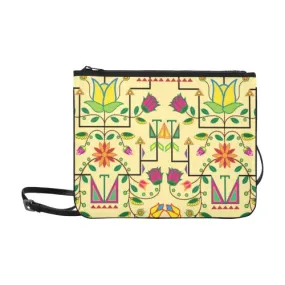 Geometric Floral Summer-Vanilla Slim Clutch Bag