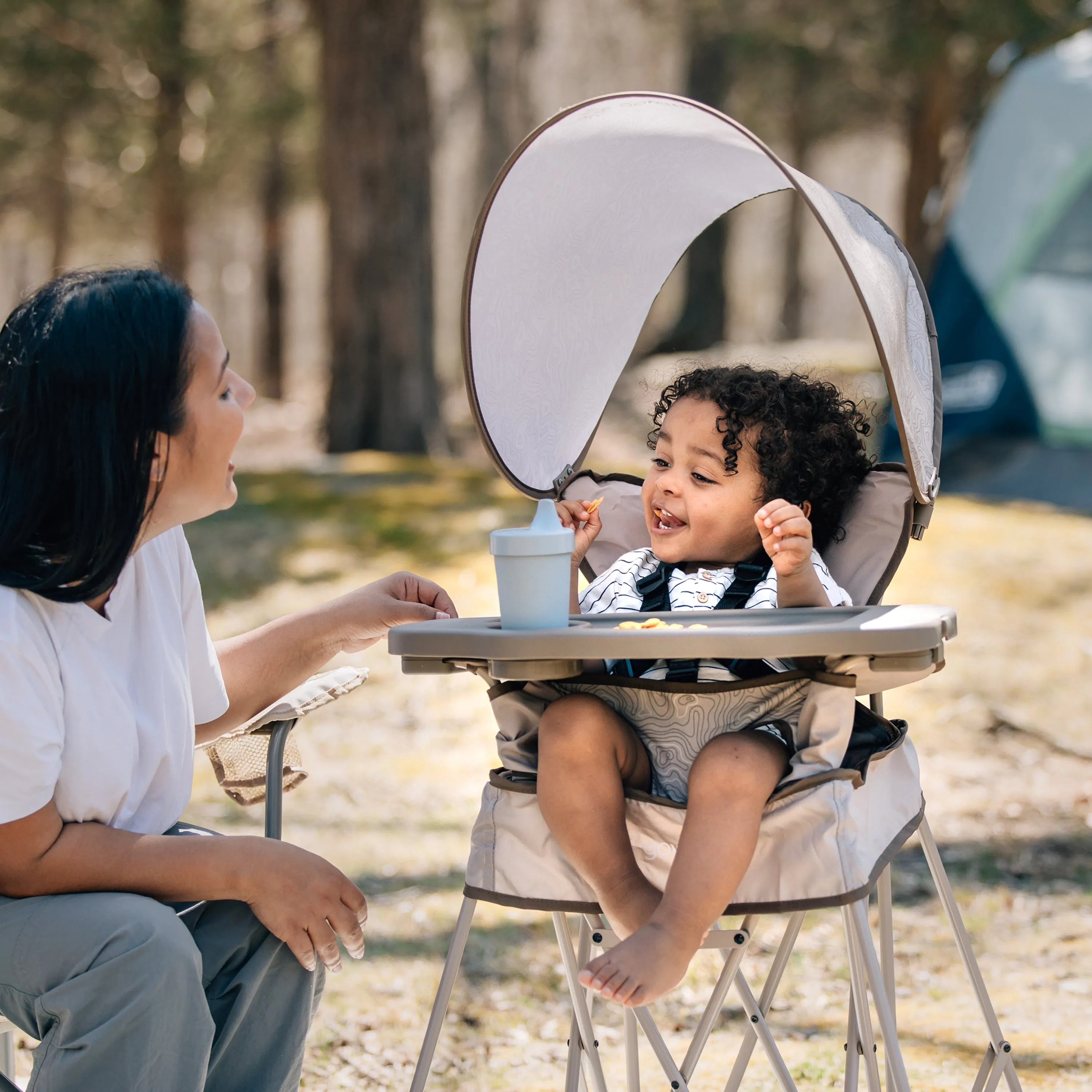 Go With Me® Uplift Deluxe Portable High Chair with Canopy - Sandstone