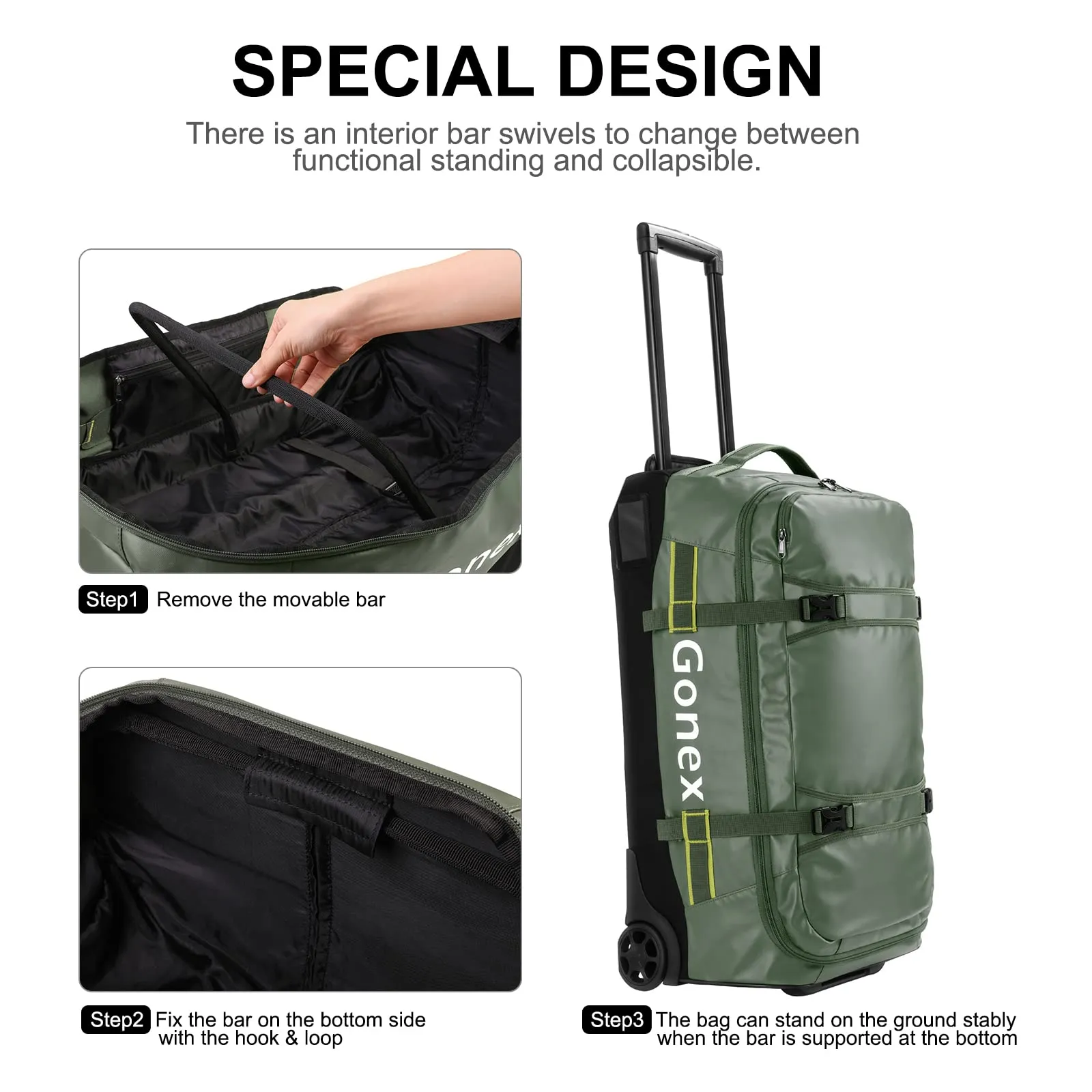 Gonex 25 Inch Rolling Duffle Bags with Wheels