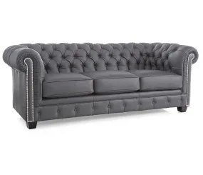 Gotham Sofa - Grey Leather - Custom