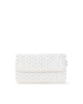 Goyardine Sainte Marie MM Coated Canvas Clutch Bag with Flap and Zip Closure