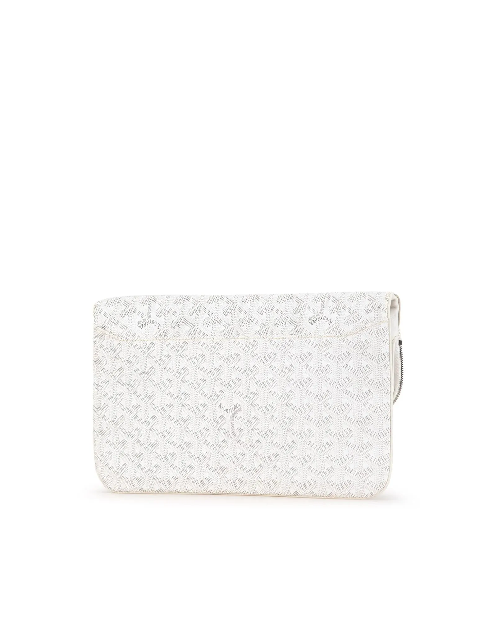 Goyardine Sainte Marie MM Coated Canvas Clutch Bag with Flap and Zip Closure