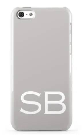 Grey Large White Letter Phone Case