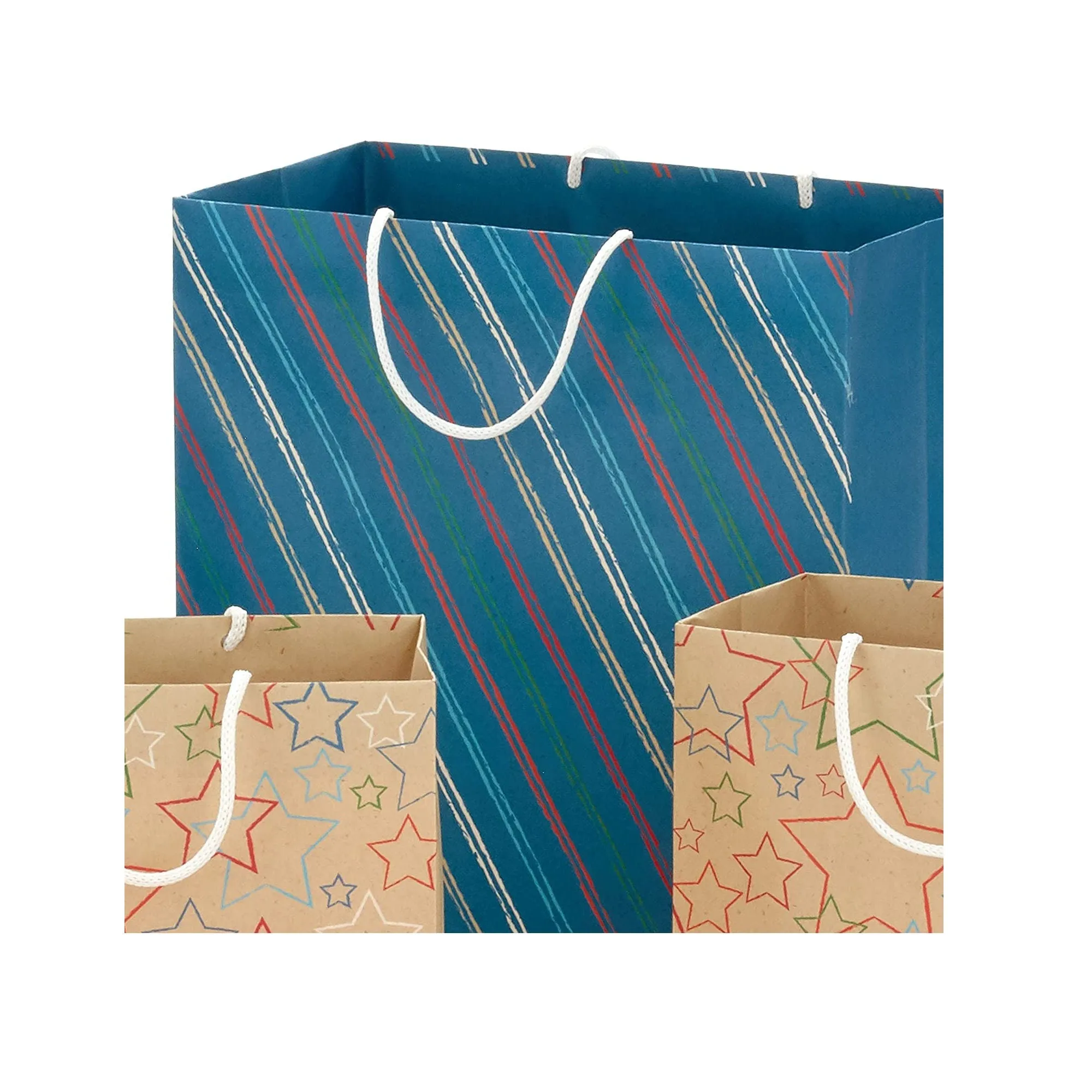 Hallmark Recyclable Gift Bag Assortment | 8 Bags 3 Small 6", 3 Medium 9", 2 Large 13" | Celebrate