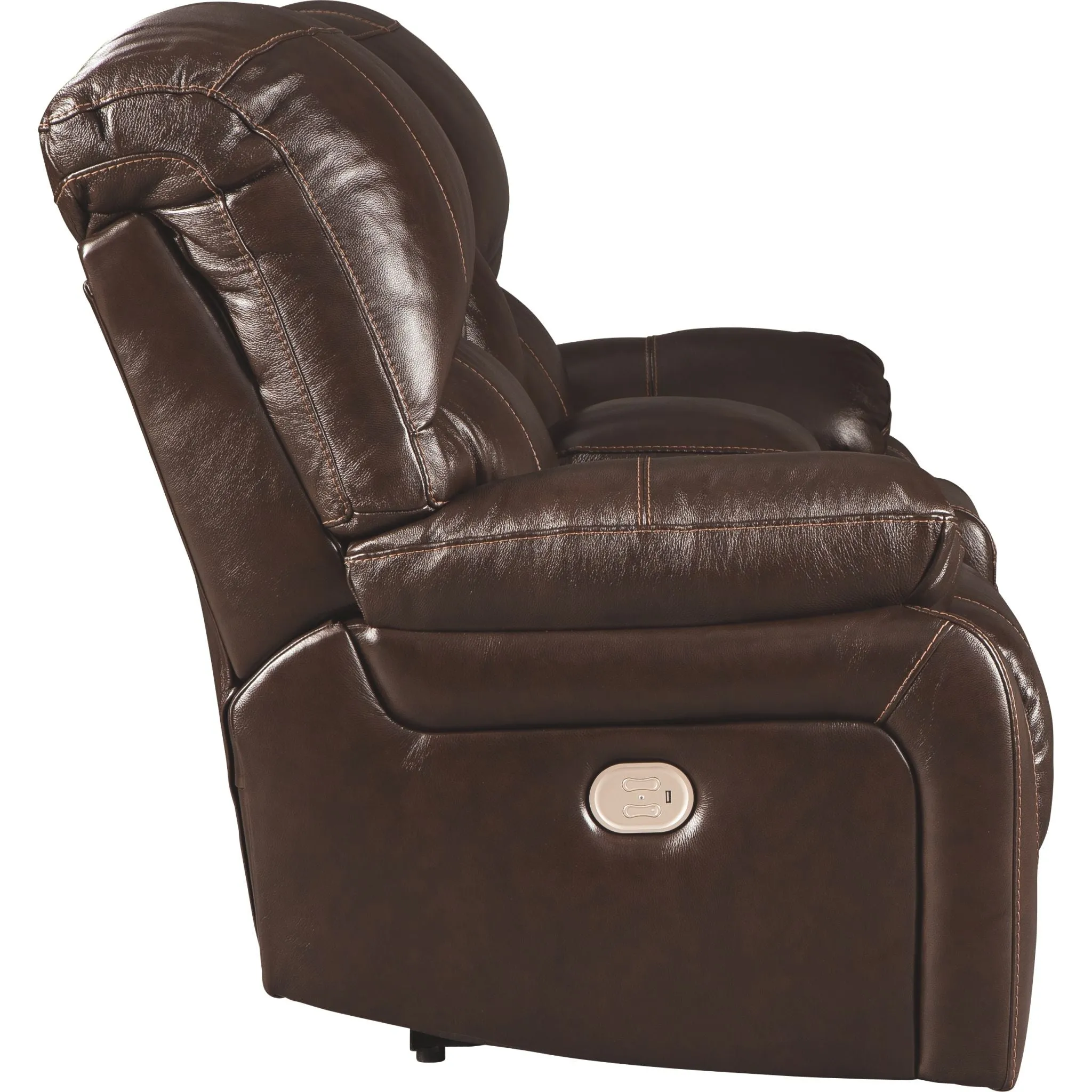 Hallstrung Power Reclining Loveseat with Console and Adj Head