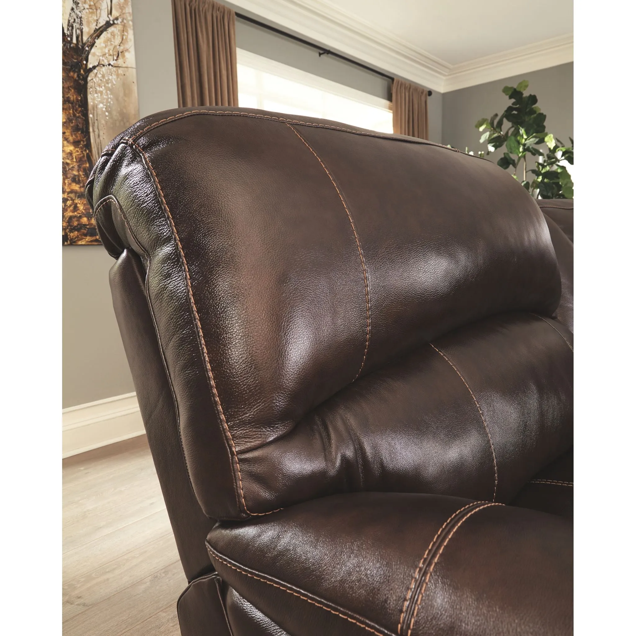 Hallstrung Power Reclining Loveseat with Console and Adj Head