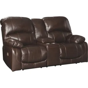 Hallstrung Power Reclining Loveseat with Console and Adj Head