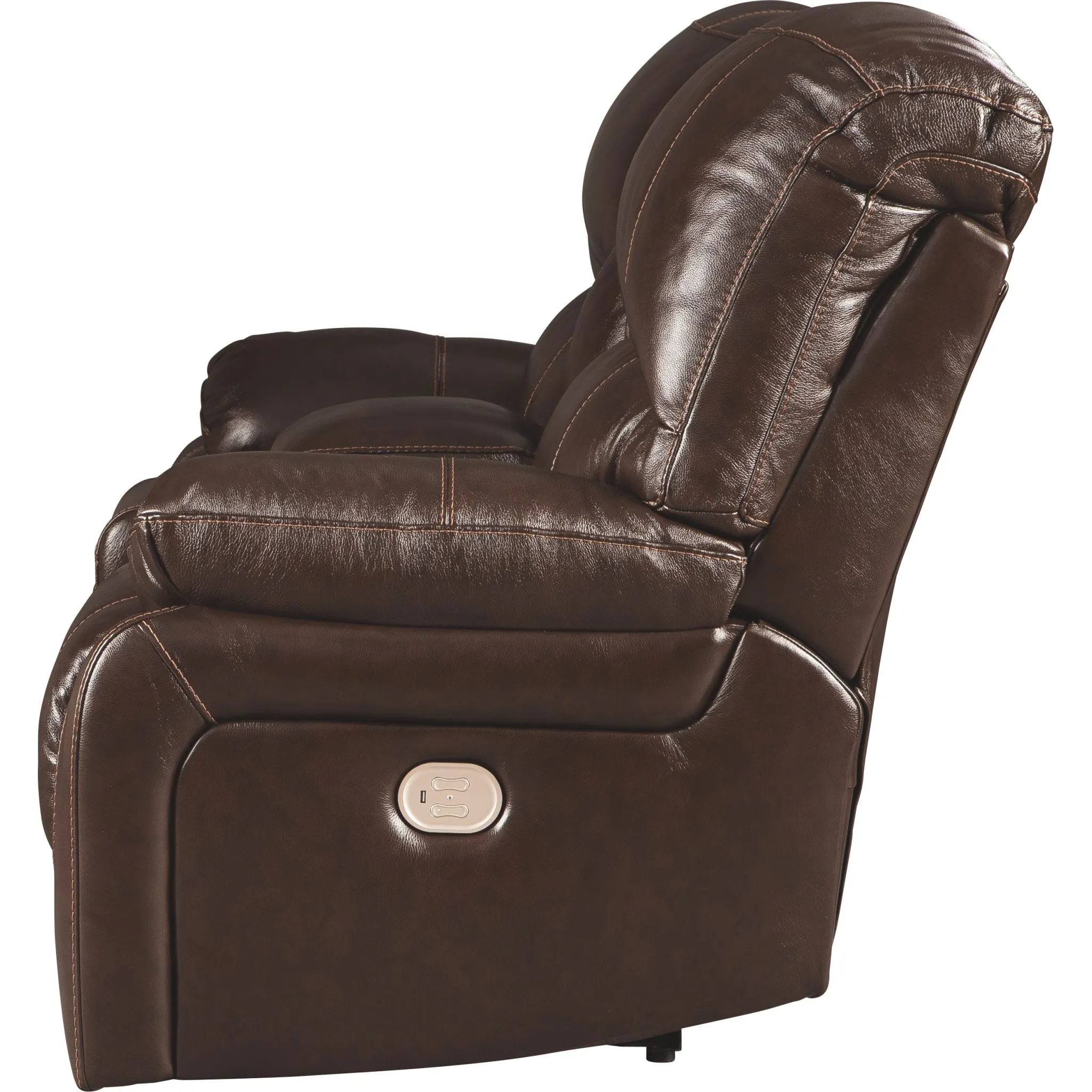 Hallstrung Power Reclining Loveseat with Console and Adj Head