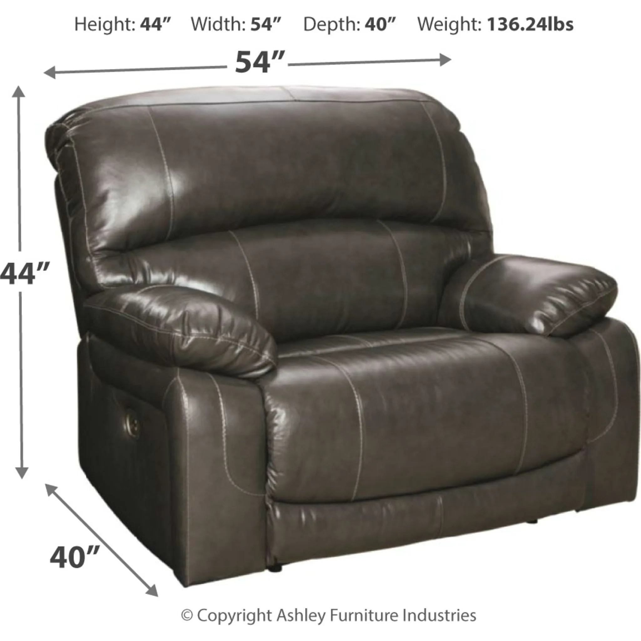 Hallstrung Zero Wall Wide Seat Recliner with Power