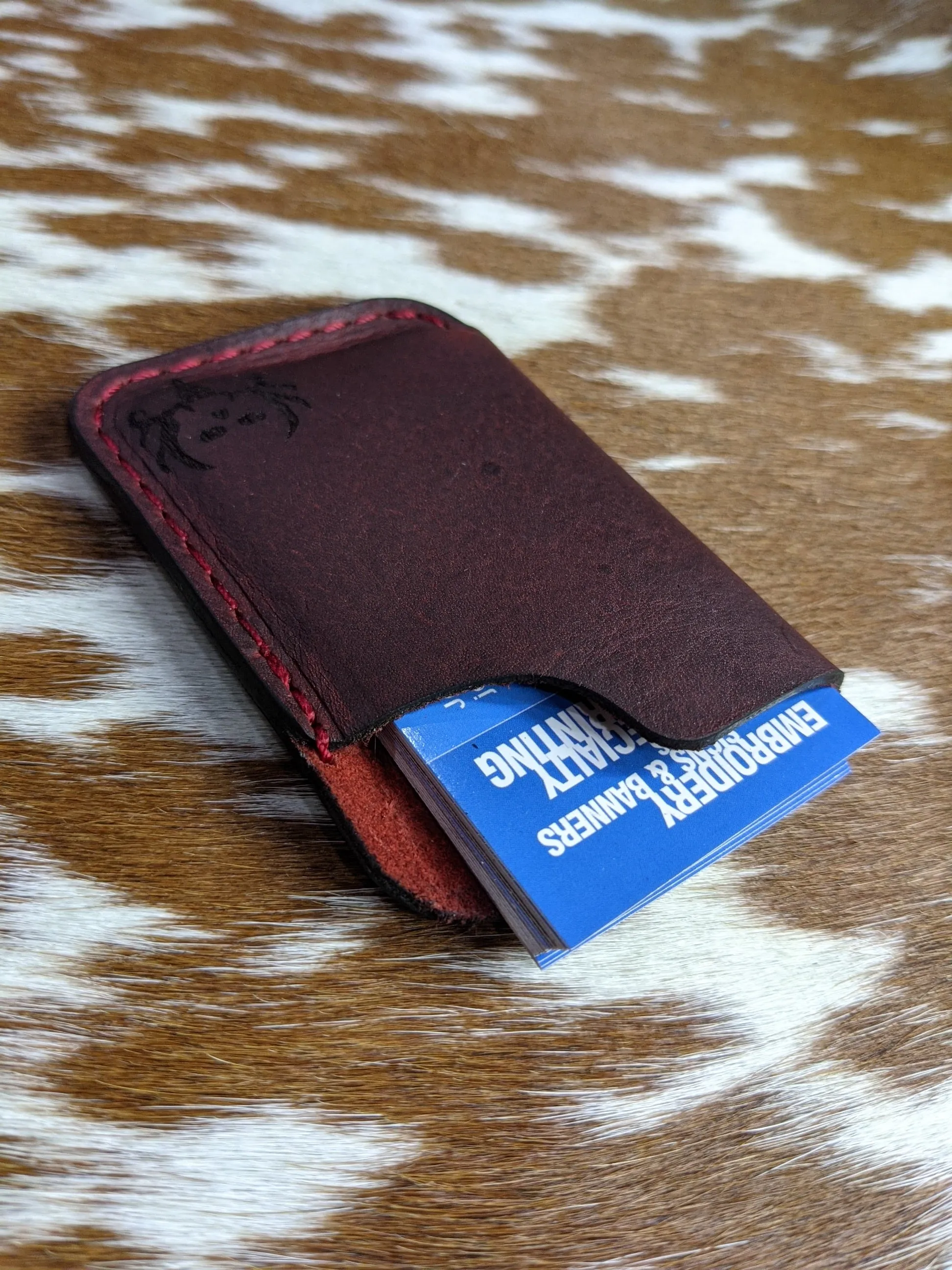 Handcrafted Rhett Personalized Leather Business Card Holder