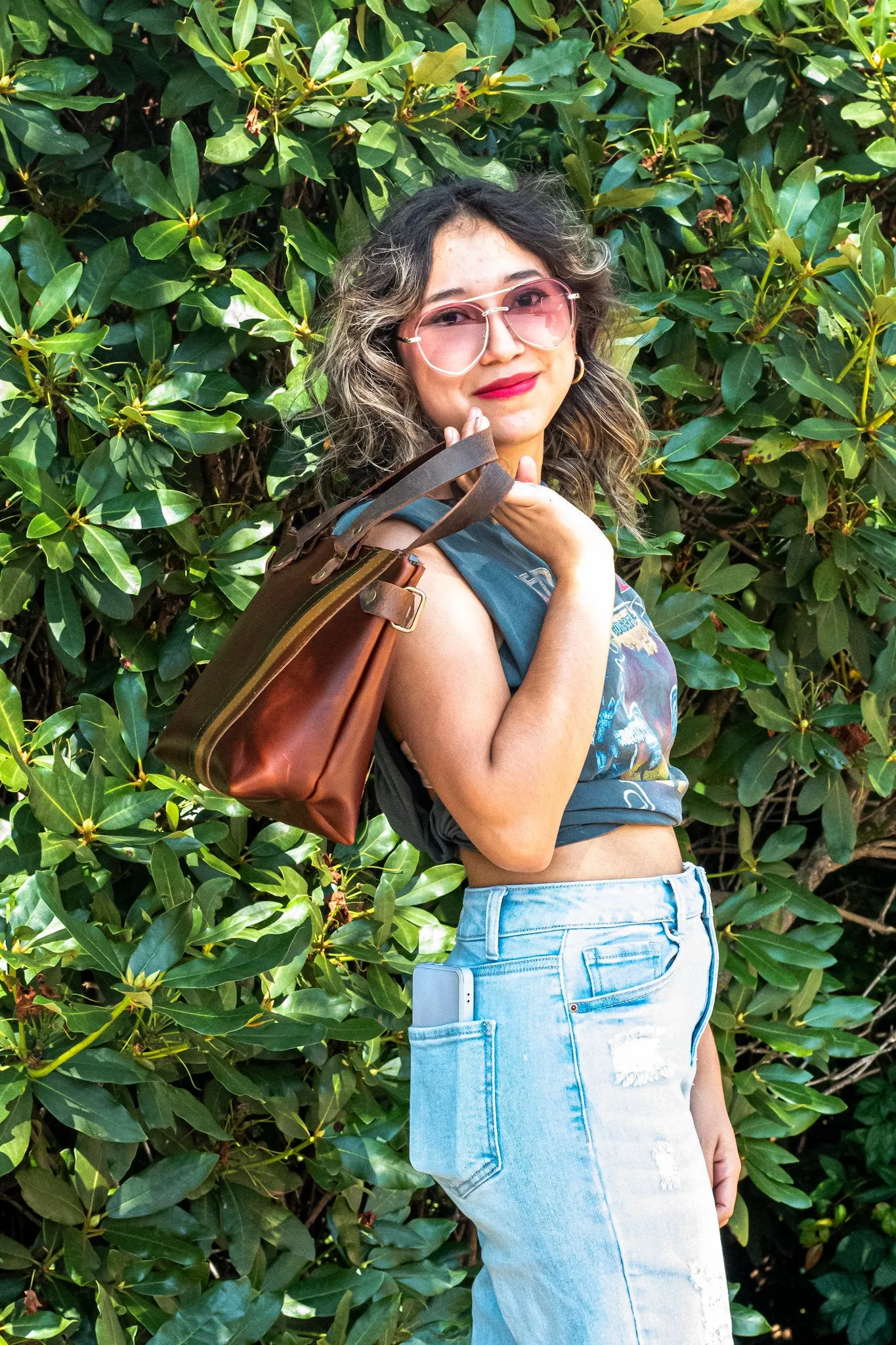 Handmade Leather Purse | Leather Tote Bag | The 70's Bowler Bag