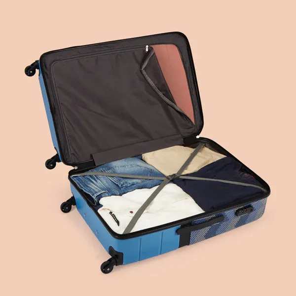 Himachal Chevron Blue Raahi Trolley Bag Combo