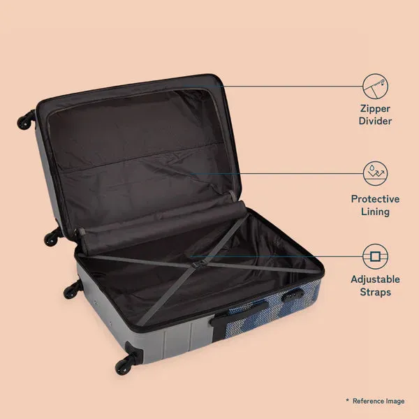 Himachal Chevron Grey Raahi Trolley Bag Combo (Cabin & Medium)