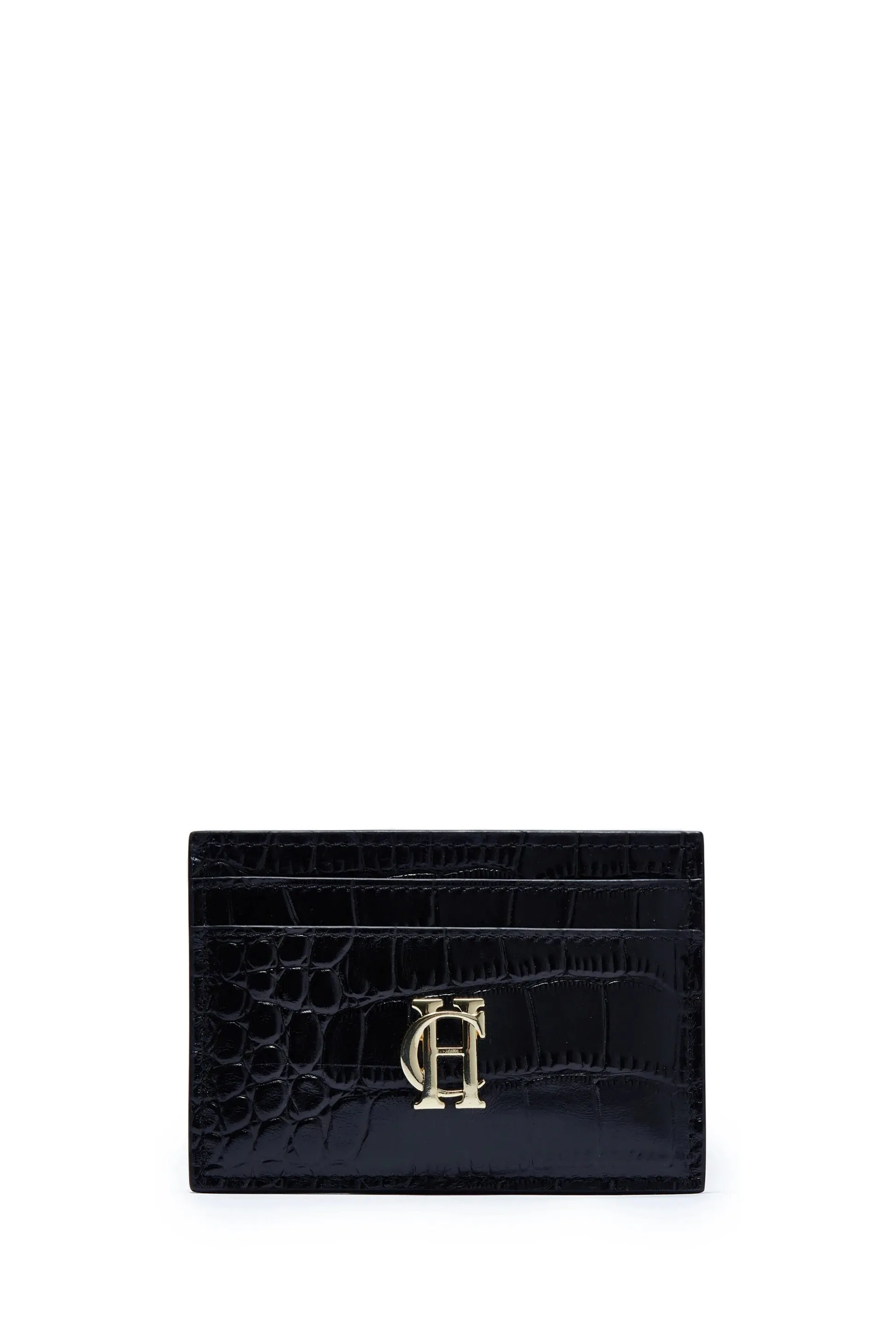 Holland Cooper Chelsea Ladies Card Holder in Black Croc