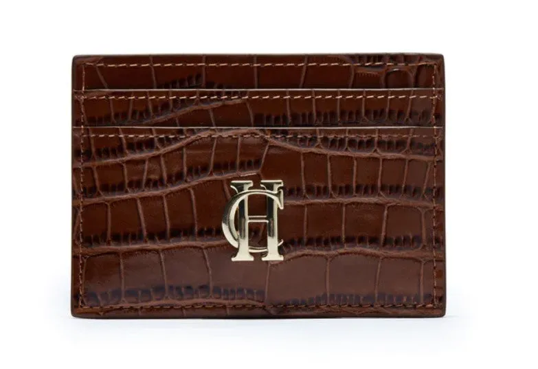 Holland Cooper Chelsea Ladies Card Holder in Tan Croc