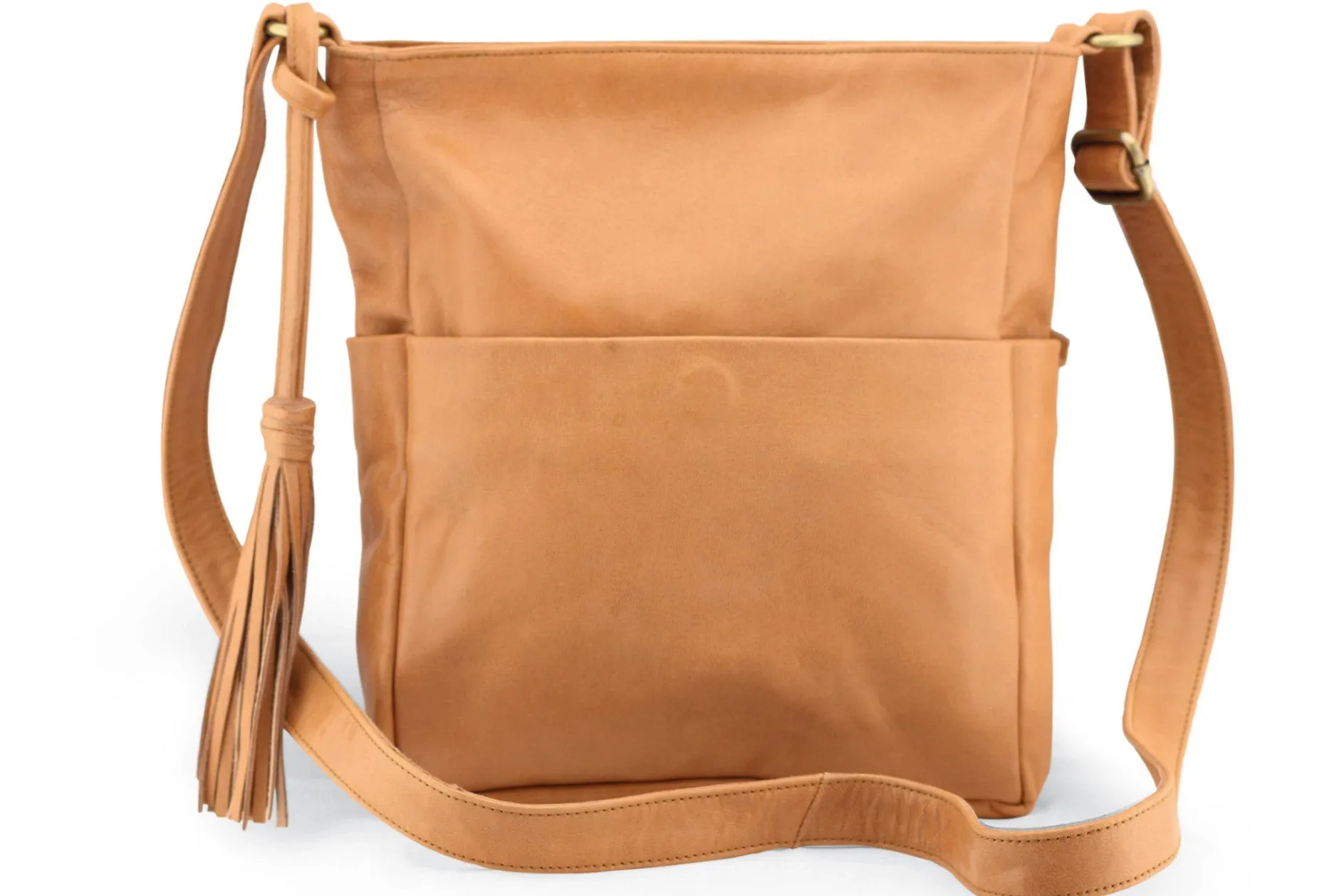 JADE LEATHER HANDBAG IN TAN ON SALE