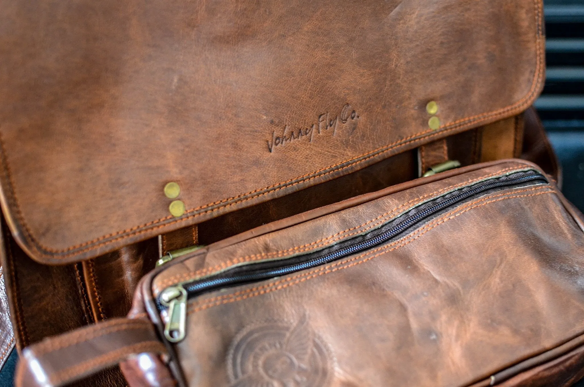 Johnny Fly Co. Leather Business Laptop Messenger