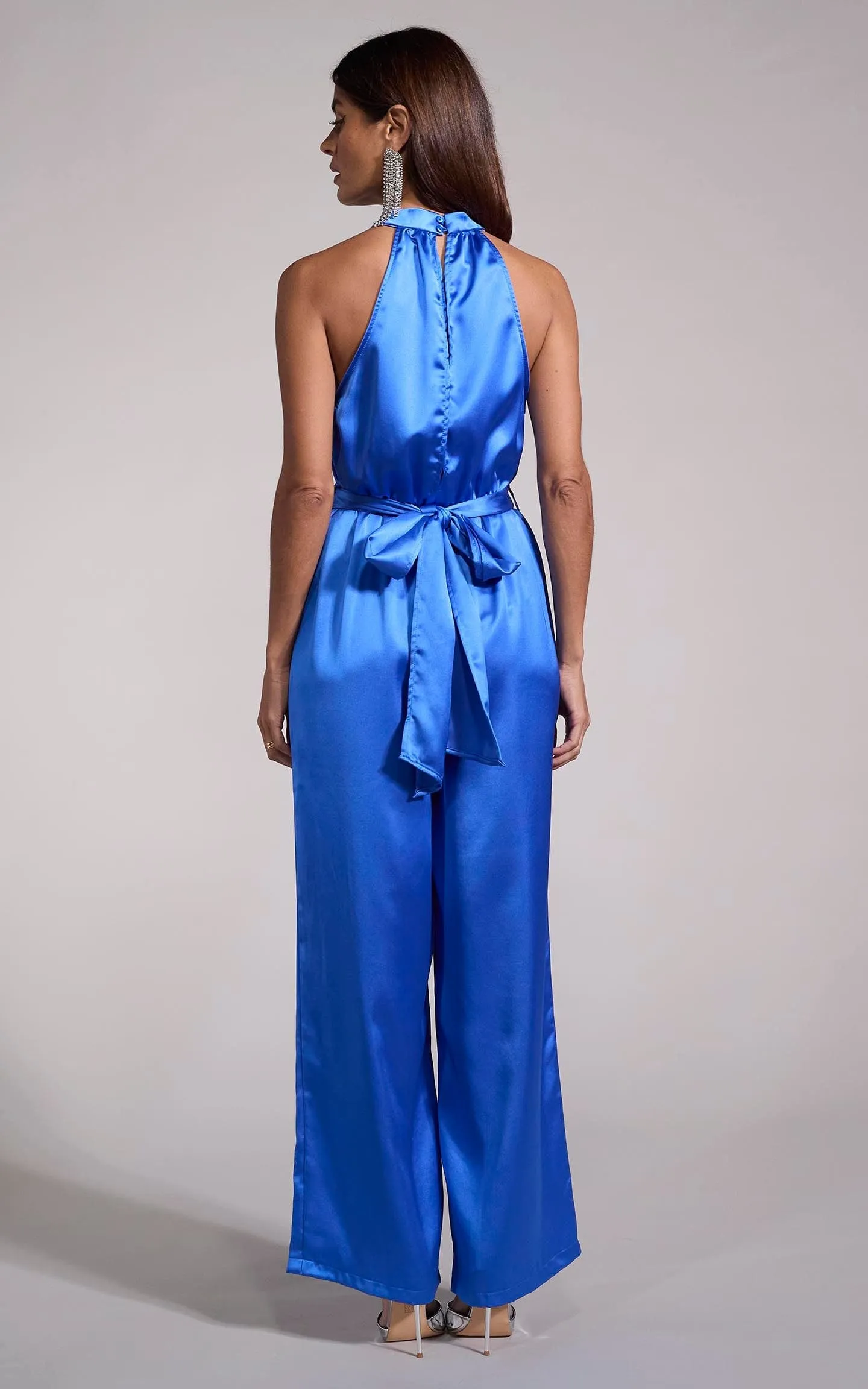 Jovina Halterneck Jumpsuit in Cobalt Blue