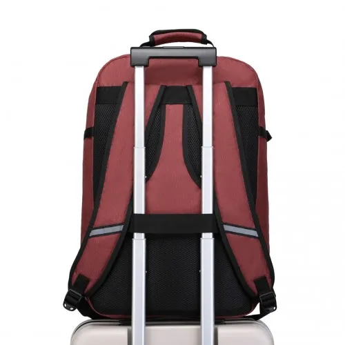 Kono Lightweight Cabin Bag Travel Business Backpack - Burgundy | 15.6" Laptop Compatible, Waterproof, Airline Approved