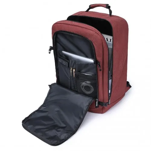 Kono Lightweight Cabin Bag Travel Business Backpack - Burgundy | 15.6" Laptop Compatible, Waterproof, Airline Approved