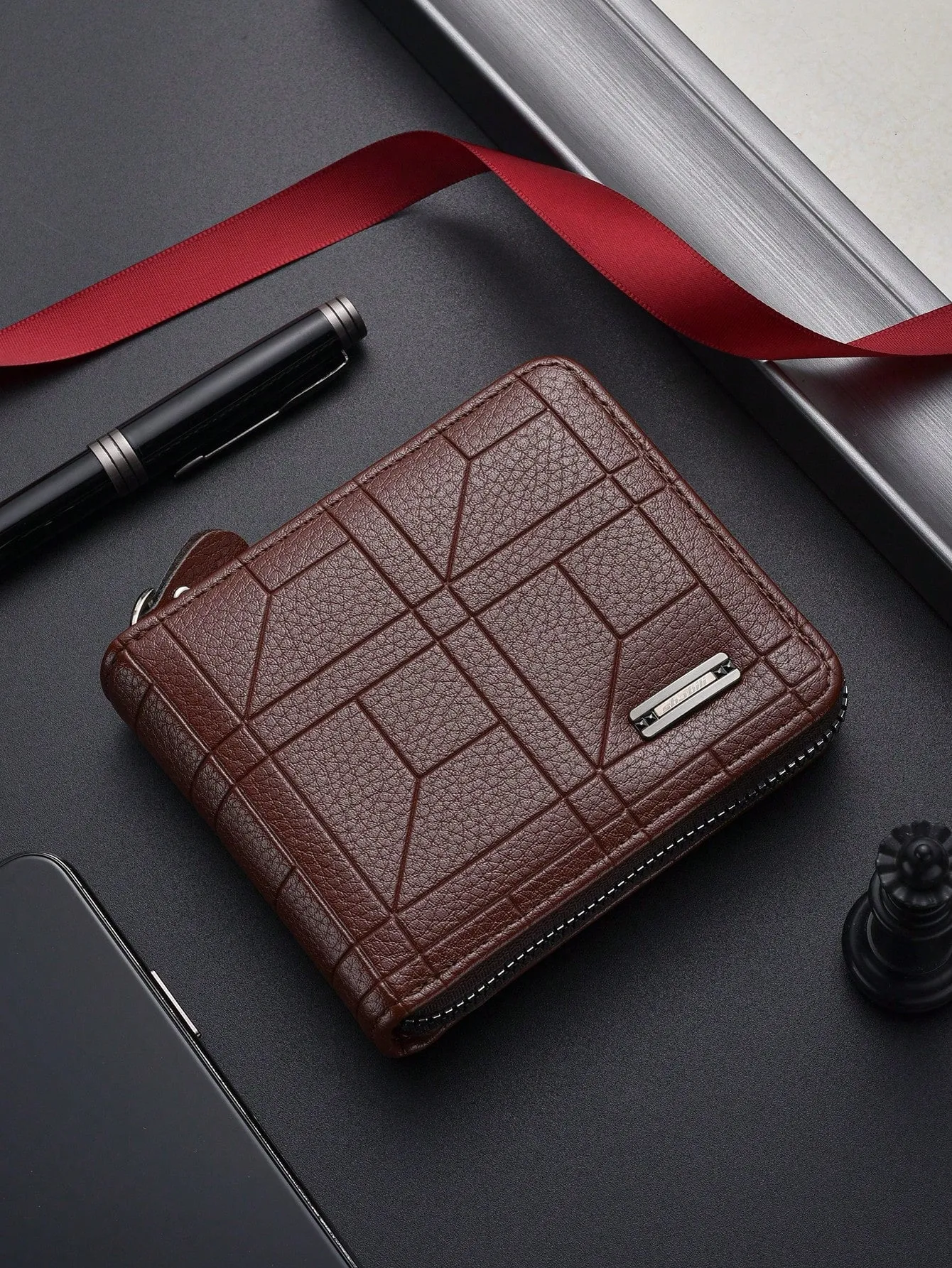 Korean-Style Fashionable Men Short Wallet, Classic Horizontal Design With Large Capacity And Multiple Card Slots For Business