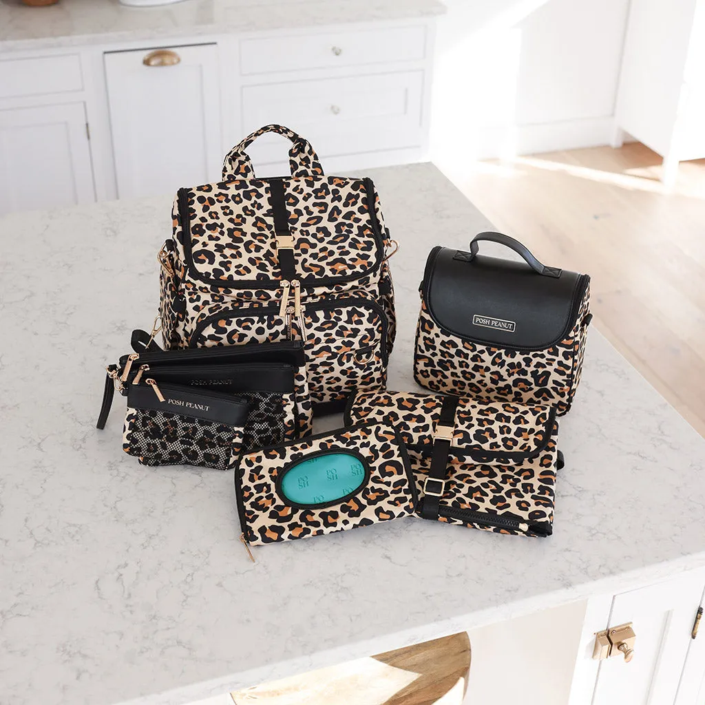 Lana Leopard Tan Organizing Pouches