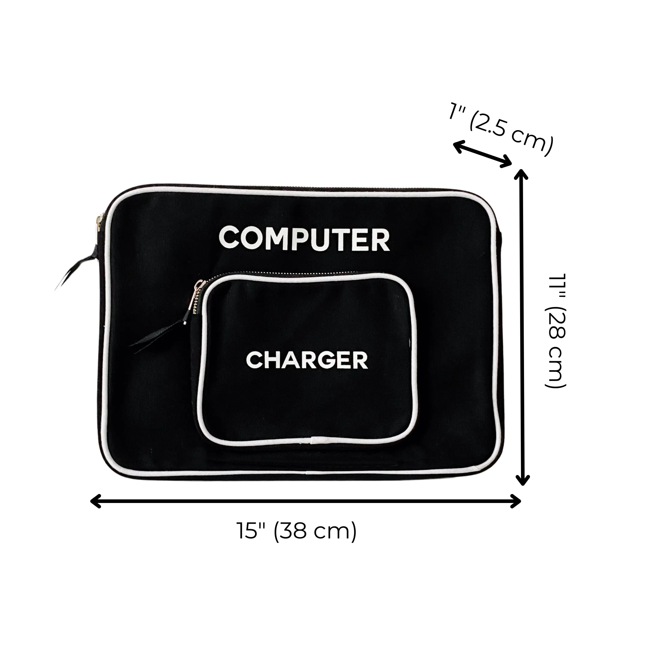 Laptop Case, Charger Pocket, 15" Black