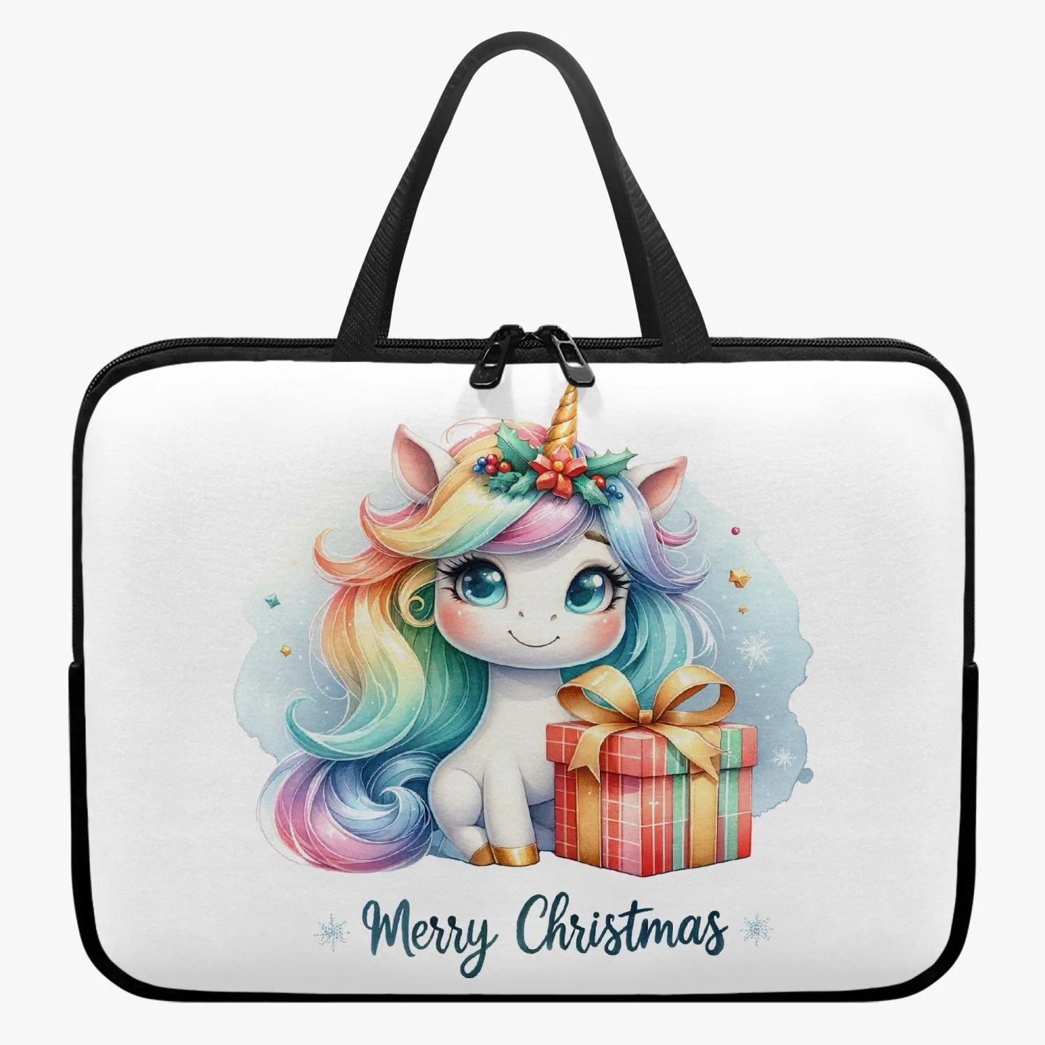 Laptop Sleeve with handles - Christmas, Unicorn