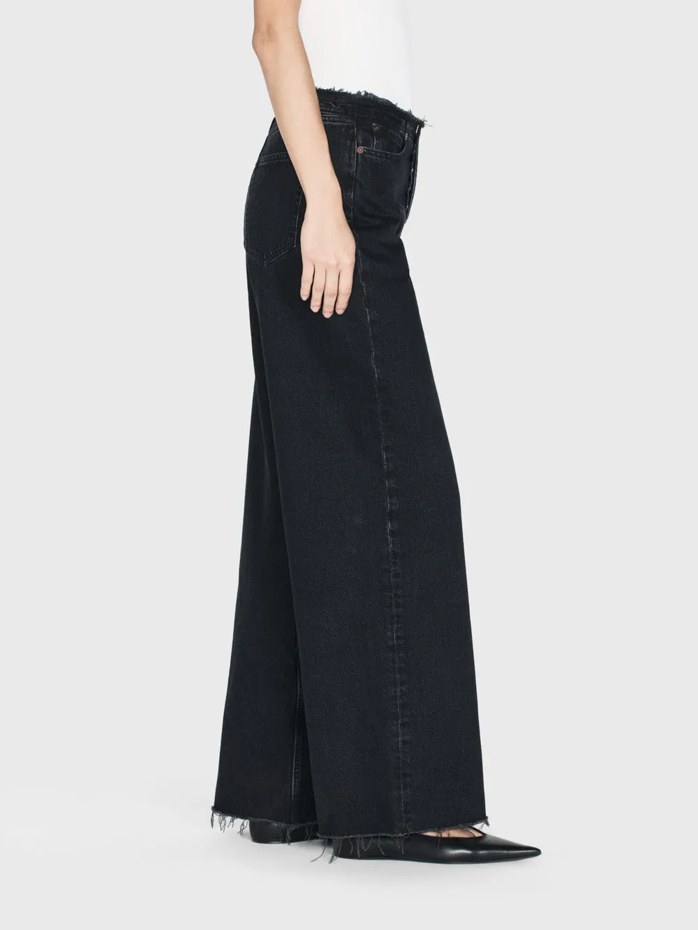 Le Low Baggy Wide Leg Cut Off -- Inkwell