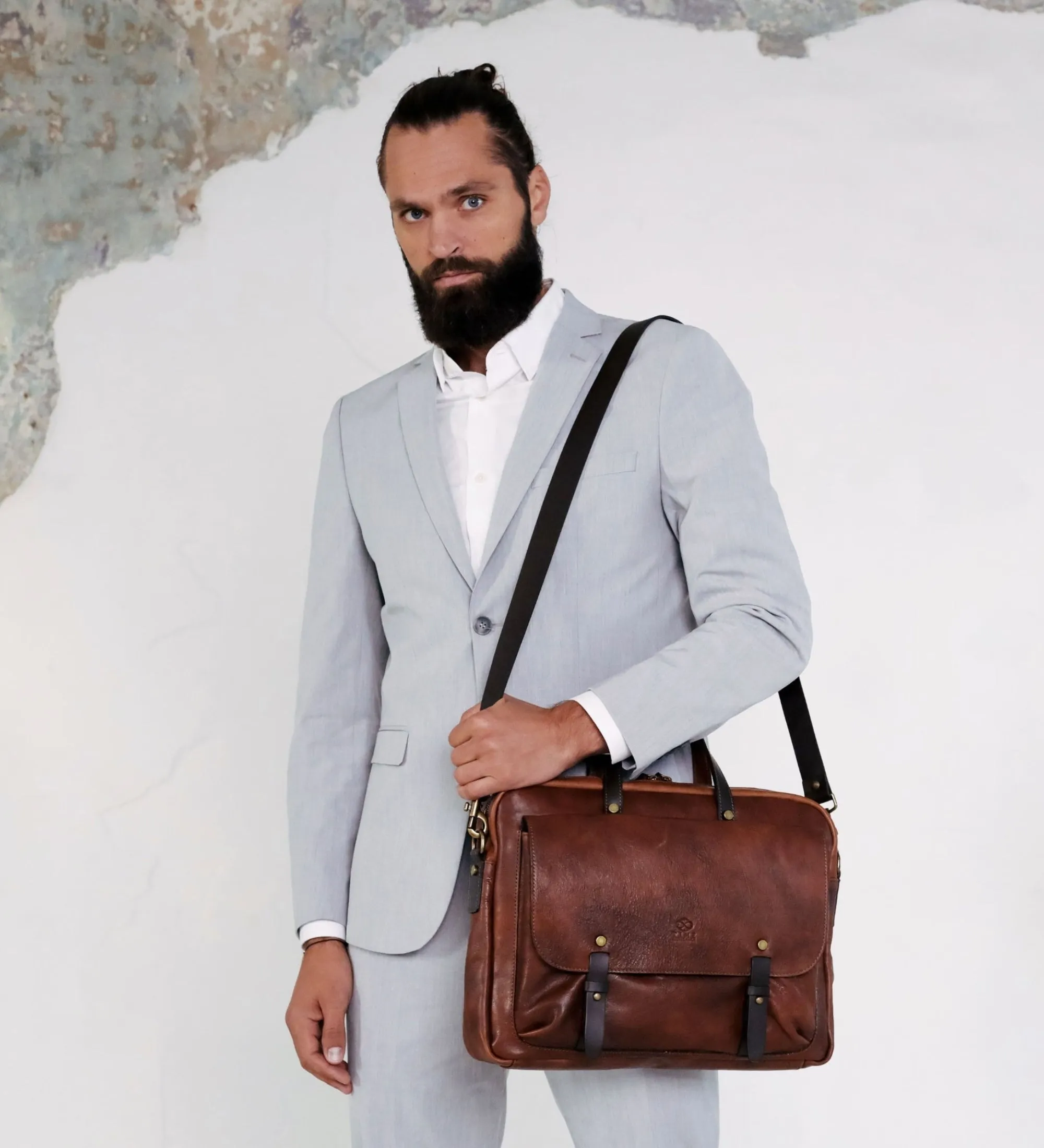 Leather Briefcase Laptop Bag - Lanark